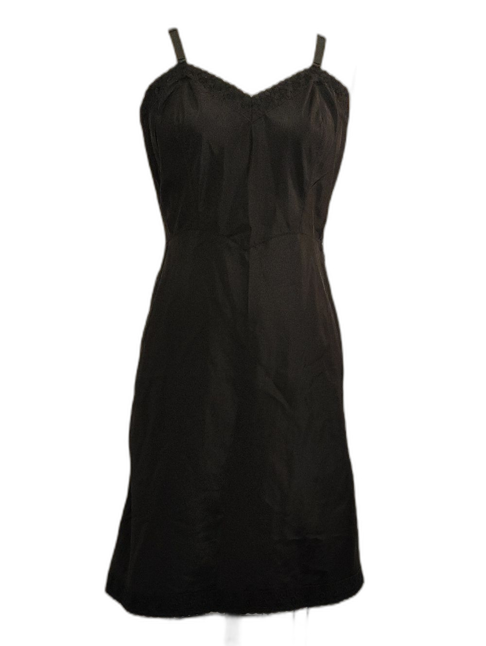 Vintage 50s Barbizon Tafredda Black Full Slip Side Zipper Size M